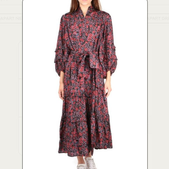 APIECE Apart Gracia Flamenca  Floral Silk Maxi Dress - Potpourri … - Picture 1 of 9